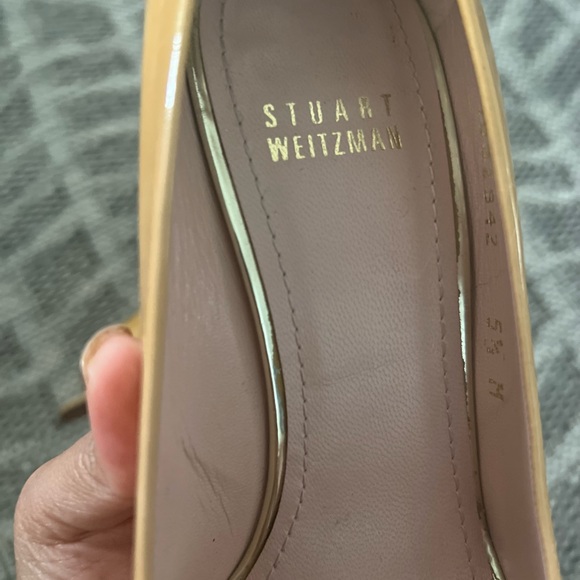 Stuart Weitzman Adobe Aniline Open Toe Peep Toe Heels Size 5 1/2 - Picture 4 of 7